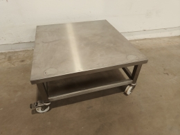 Mobiele rvs tafel - 85x90x41 cm 